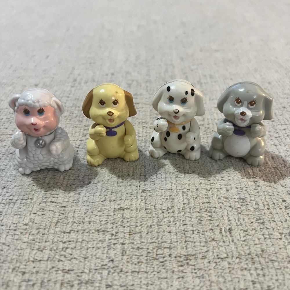 Kenner Itzy Bitzy Pals Pick Your Pet‎ Lamb & 3 Dogs Vintage 1993 Figures